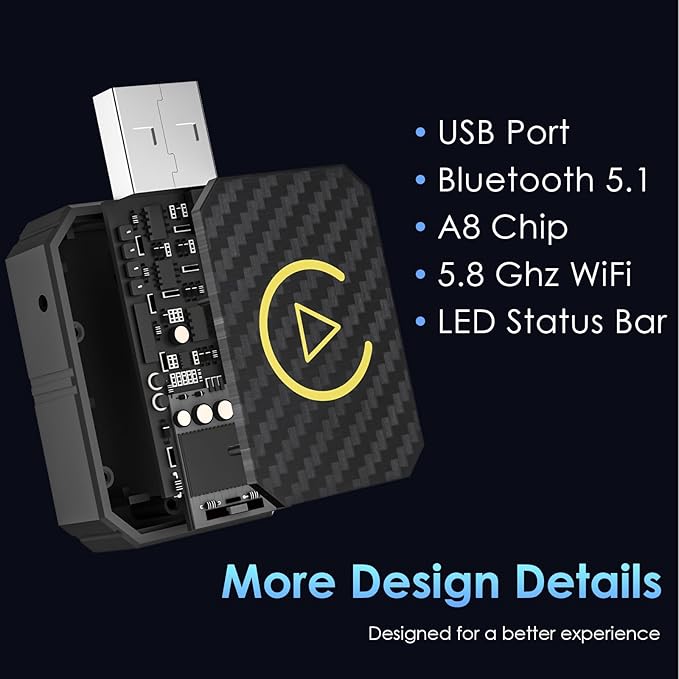 2 in 1 Wireless Carplay Adapter for Apple iOS Android