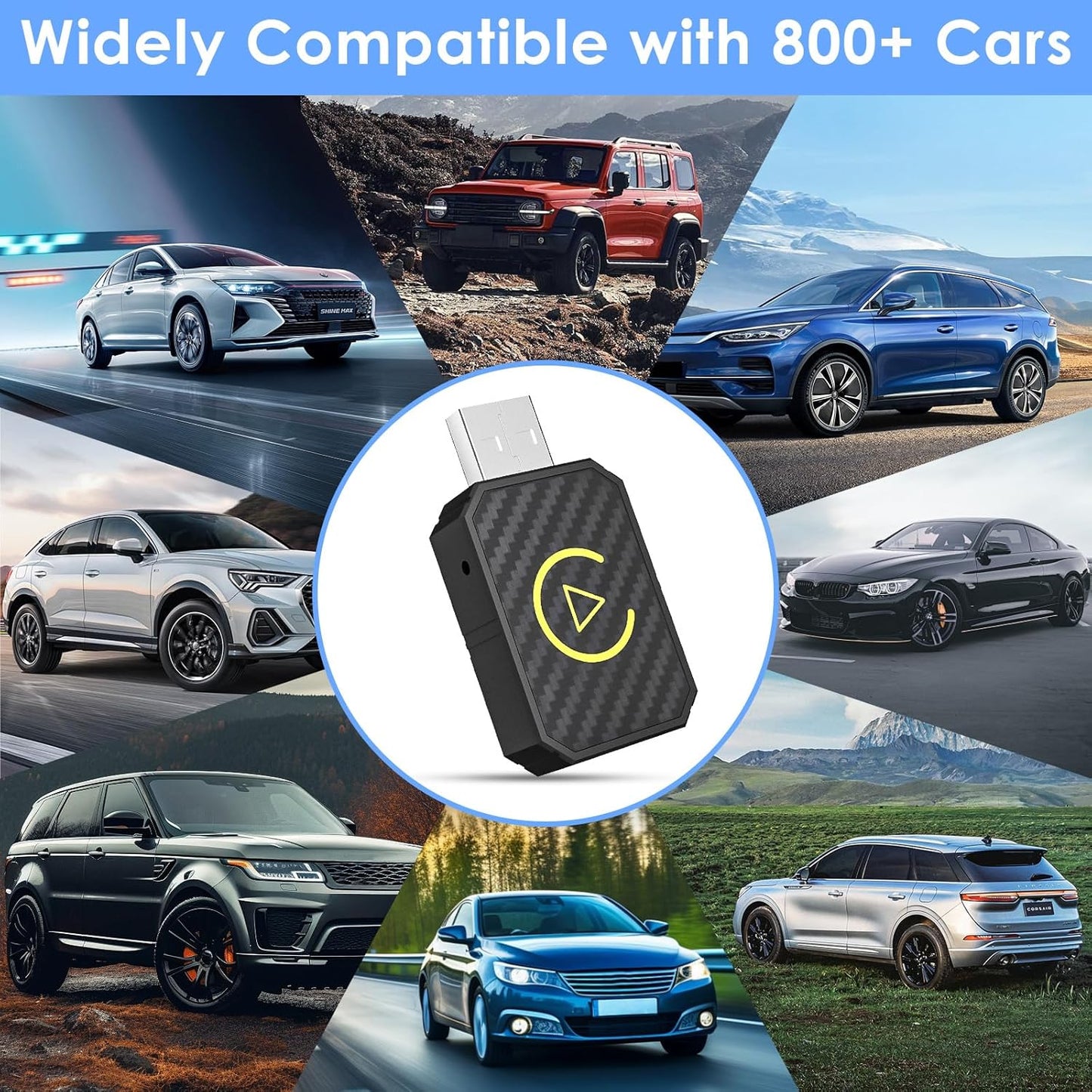 2 in 1 Wireless Carplay Adapter for Apple iOS Android
