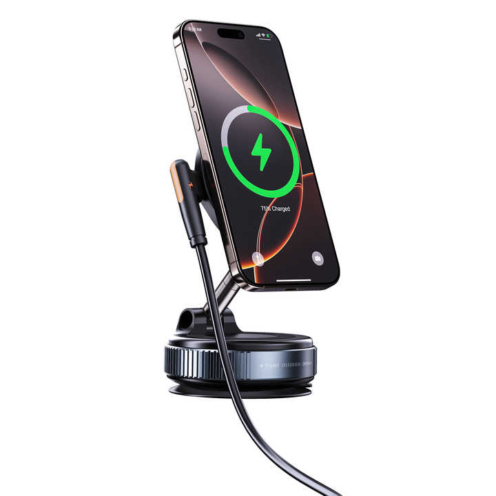 15W Foldable Magnetic Car 360° Phone Holder & Charger